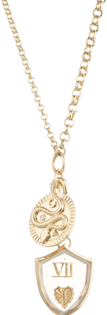 Foundrae Wholeness Medallion and Gemstone Heart Necklace